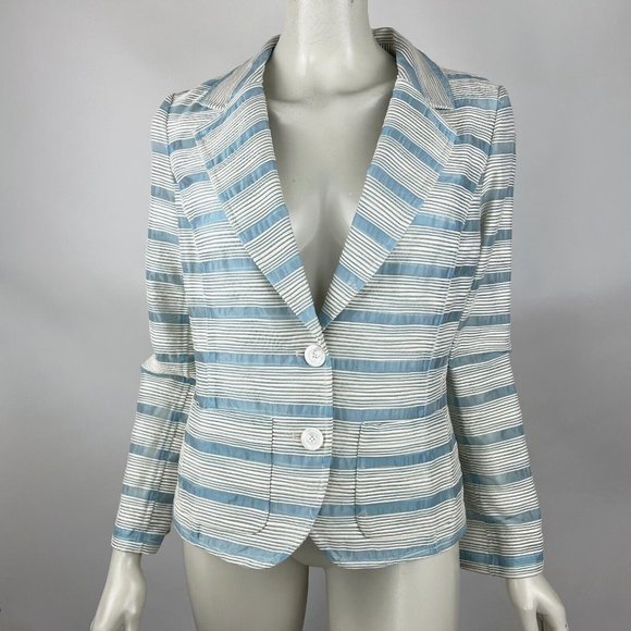 Worth Blazer Lightweight Sheer Long Sleeve Button-Up Cotton Blend Women 8 NWT - Picture 6 of 14
